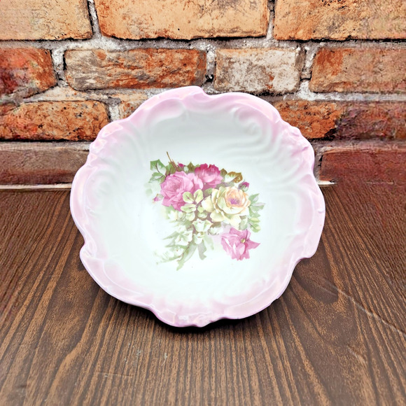 Vintage Arzberg Germany Pink Floral Bowl 10" - Picture 2 of 10